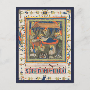 The Nativity c.1340   Blue Beach Song™ Postcard