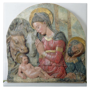 The Nativity, c.1460 (painted terracotta) Ceramic Tile
