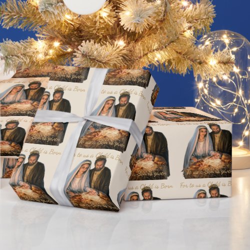 The Nativity Christmas Greeting Wrapping Paper