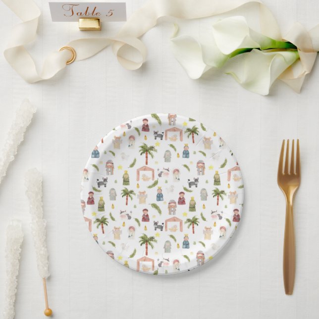 The Nativity Christmas holiday Paper Plates (Wedding)