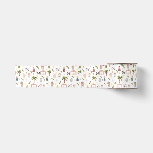 The Nativity Christmas holiday  Satin Ribbon (Front)