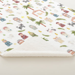 The Nativity Christmas holiday Sherpa Blanket
