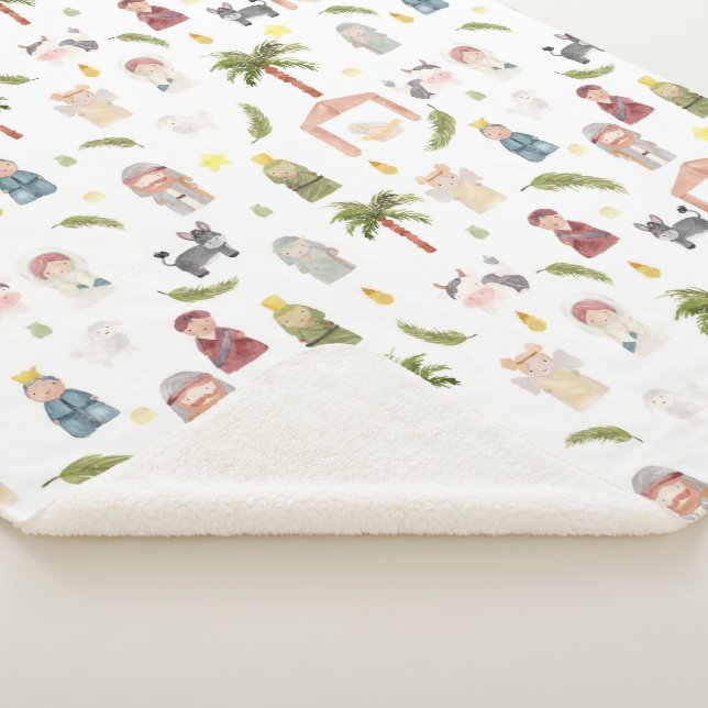 The Nativity Christmas holiday Sherpa Blanket (3/4)