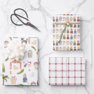 The Nativity Christmas holiday Wrapping Paper Sheets