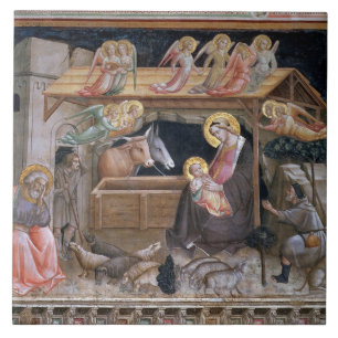 The Nativity, detail from The life of the Virgin a Tile