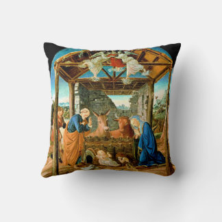 The Nativity, famous painting by Sandro Botticelli Throw Pillow