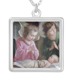 The Nativity, from the Buxtehude Altar, 1400-10 Silver Plated Necklace