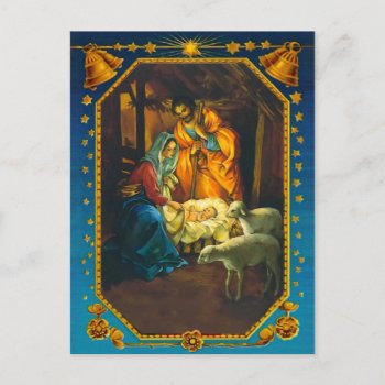 The Nativity  Mary  Joseph And Baby Jesus Postcard by windsorarts at Zazzle