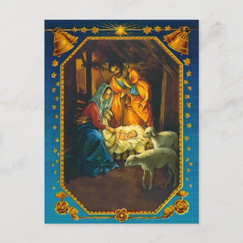 The Nativity Mary Joseph and Baby Jesus Postcard
