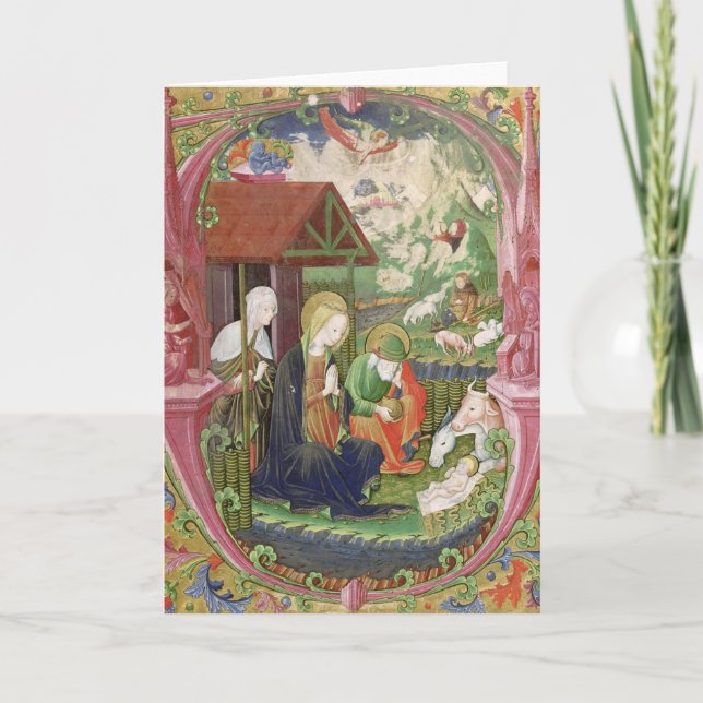 The Nativity, Northern Italian School Holiday Card (Front)