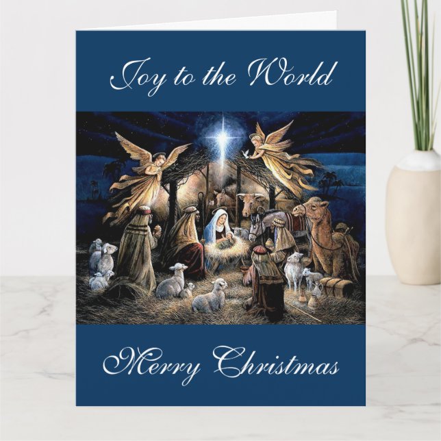 The Nativity of Baby Jesus Christmas Greetings Card (Front)