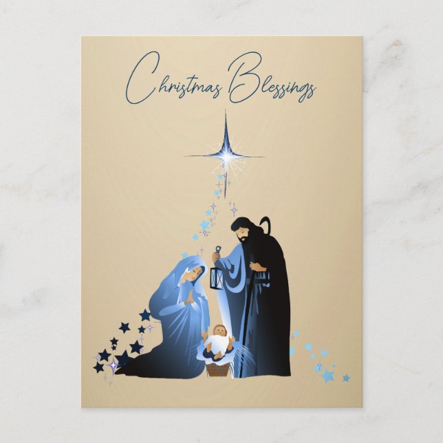 The Nativity of Baby Jesus Christmas Greetings Holiday Postcard (Front)