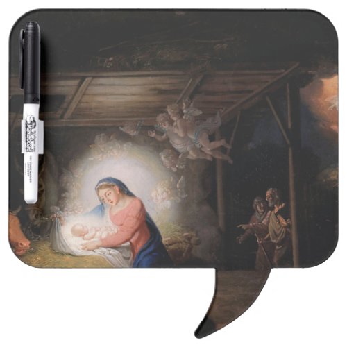 The Nativity of Christ by Vladimir Borovikovsky Dry Erase Board