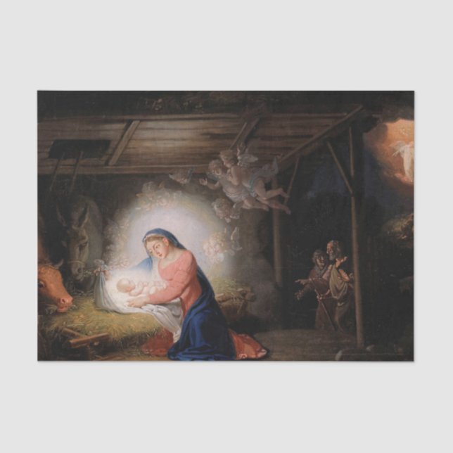 The Nativity of Christ (by Vladimir Borovikovsky) Tissue Paper (Front)