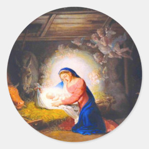 The Nativity of Christ Classic Round Sticker