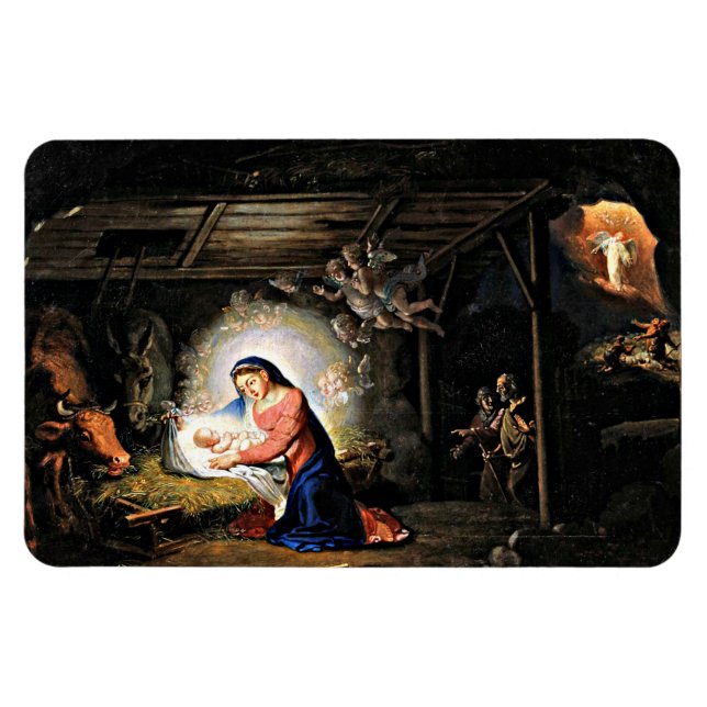 The Nativity of Christ, fine art painting Magnet (Horizontal)
