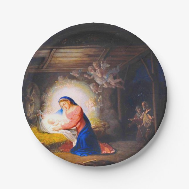 The Nativity of Christ Paper Plates (Front)