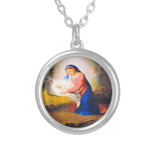 The Nativity of Christ Silver Plated Necklace