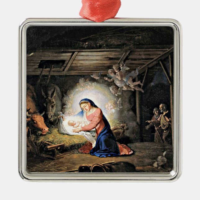 The Nativity of Christ - Vladimir Borovikovsky Metal Ornament (Front)