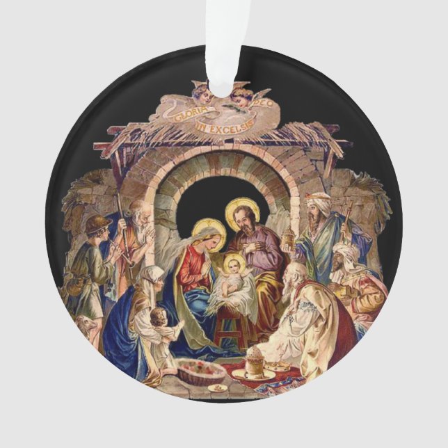 The Nativity of Jesus Acrylic Ornament (Front)