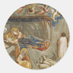 The Nativity of Jesus Christ by Giotto  Classic Round Sticker