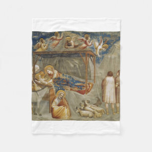 The Nativity of Jesus Christ by Giotto Renaissance Fleece Blanket