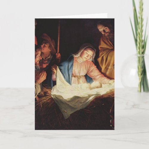 The Nativity of Jesus _ Gerard van Honthorst Holiday Card