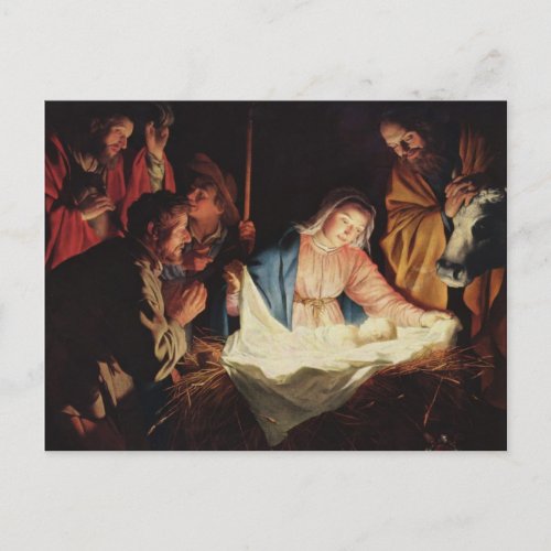 The Nativity of Jesus _ Gerard van Honthorst Postcard