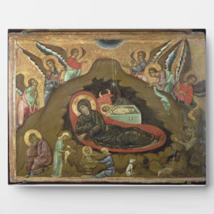 The Nativity, (oil on panel) Plaque