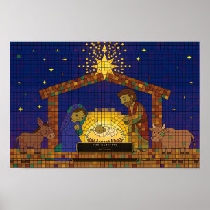 The Nativity — Rubik's Cube Mosaic Poster