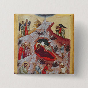 The Nativity, Russian icon, 16th century Button