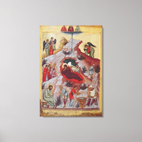 The Nativity Russian icon 16th century Canvas Print