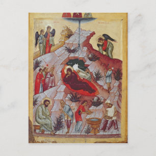 The Nativity, Russian icon, 16th century Postcard