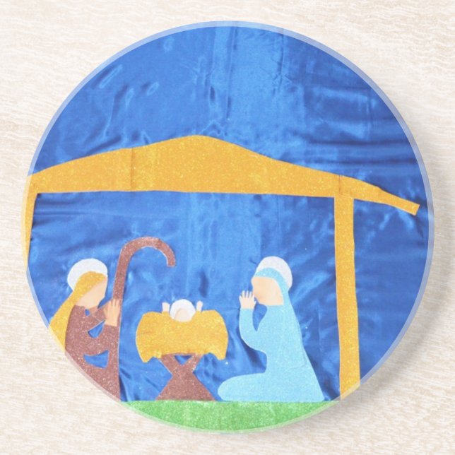 The Nativity Sandstone Coaster (Front)