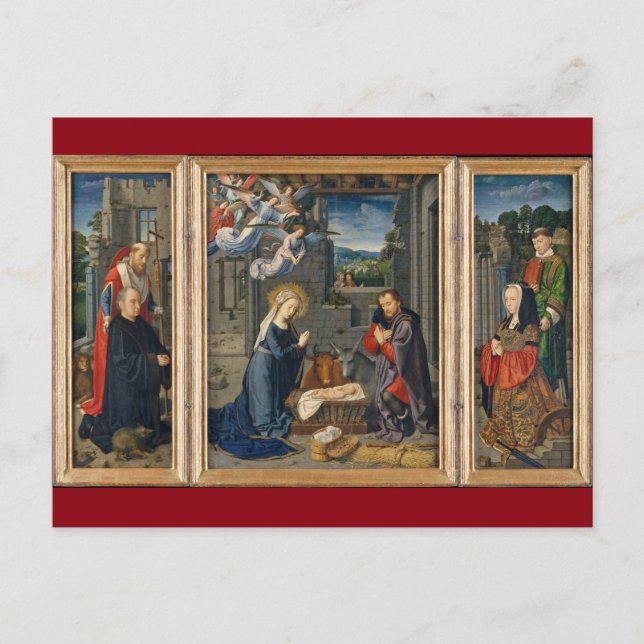 The Nativity Scene Beautiful Religious Christmas Postcard (Front)