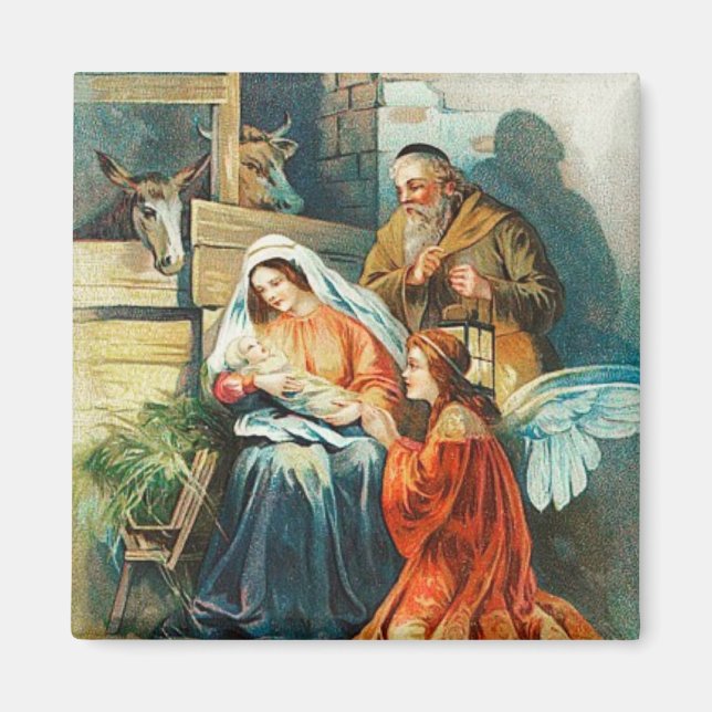 The Nativity Vintage Magnet (Front)