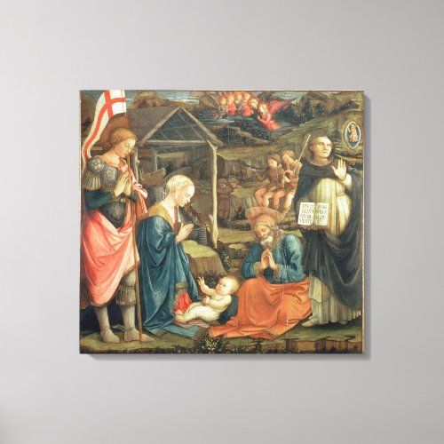 The Nativity with SS Michael and Dominic 1470 t Canvas Print