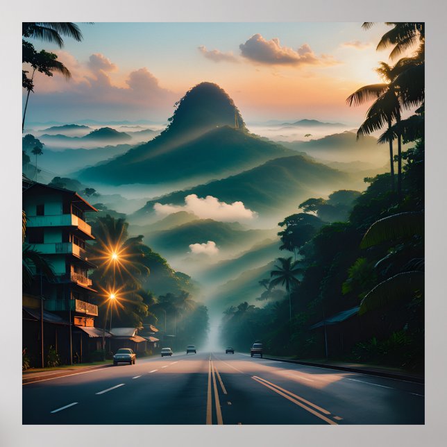 The nature design with Mountains Scenic Landscape Poster (Front)