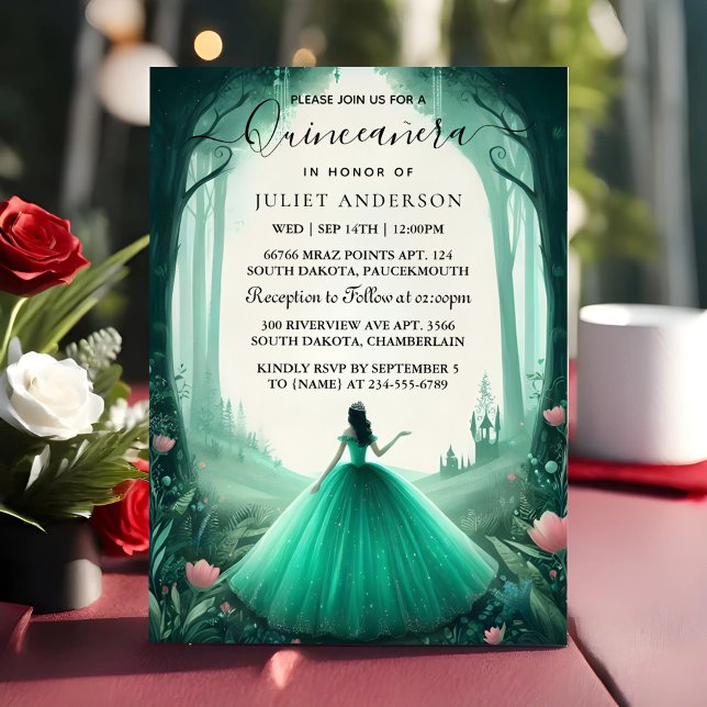 The Nature Tree Witch Enchanted Forest Quinceanera Invitation (Creator Uploaded)