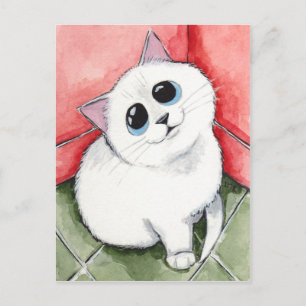 The Naughty Corner: Time's Up - Cat Art Postcard