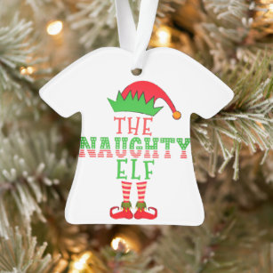 The Naughty Elf Family Matching Christmas Pajama Ornament