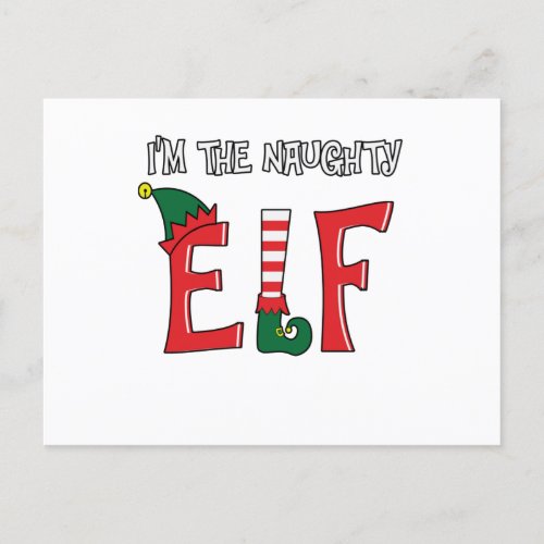 The Naughty Elf Family Matching Christmas Pajamas Postcard