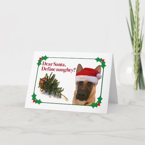 The Naughty German Shepherd Christmas Card