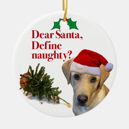 The Naughty Lab Circle Ornament