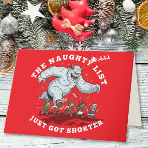 The Naughty List Just Got Shorter Funny Christmas Holiday Card