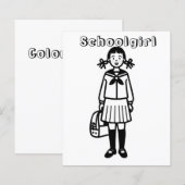 The Naughty Schoolgirl. Coloring Page (Front/Back)