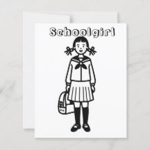 The Naughty Schoolgirl. Coloring Page