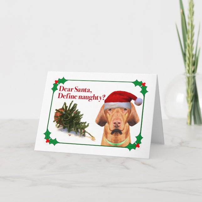 The Naughty Vizsla Holiday Card (Front)