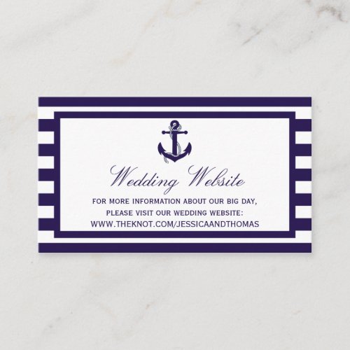 The Nautical Anchor Navy Stripe Wedding Collection Enclosure Card