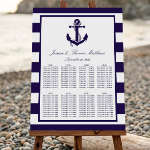 The Nautical Anchor Navy Stripe Wedding Collection Foam Board